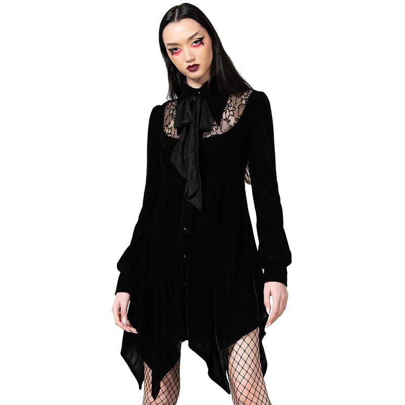 Killstar Velvet Mini Dress - Nymyra Black