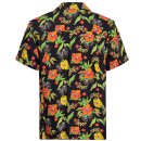 King Kerosin Hawaii Shirt - Hibiscus Black L