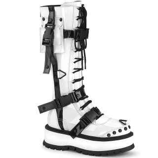 DemoniaCult Platform Boots - Slacker-260 White
