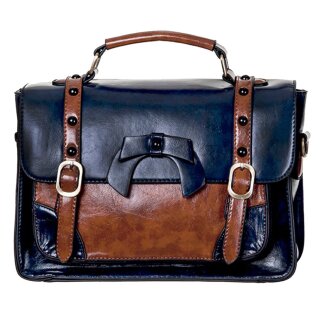Banned Handbag - Leather Bow Blue