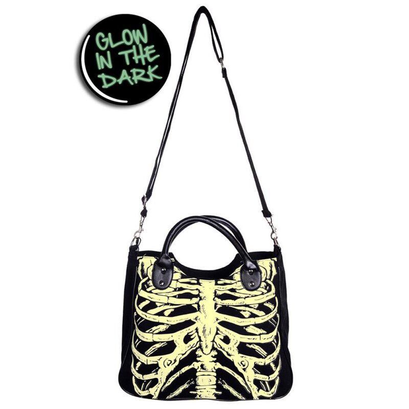Banned Alternative Shoulder Bag - Skeleton (Glow-In-The-Dark)