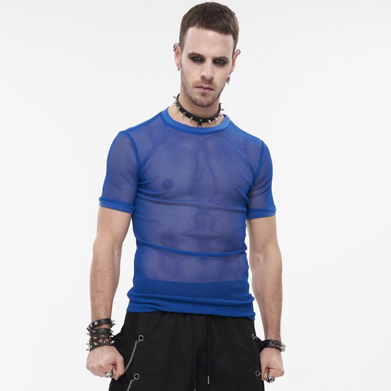 Devil Fashion Mesh T-Shirt - Goa Trance Blau XXL