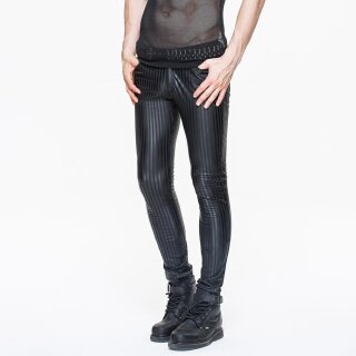 Devil Fashion Faux-Leather Trousers - Strisce