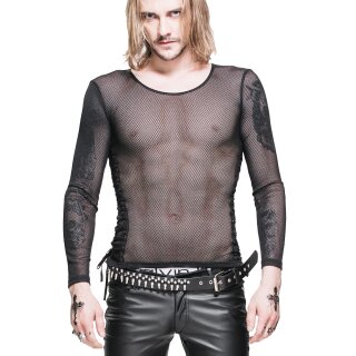 Devil Fashion Long Sleeve Mesh Top - Stitched