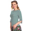 Banned Retro Vintage Top - Merry Stripe Green