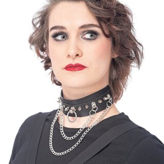 Queen Of Darkness Choker - Ring & Chains