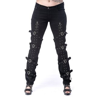 Queen Of Darkness Pantalon Jeans - Lacing & Straps