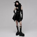 Punk Rave Faux-Leather Mini Skirt - Blackout