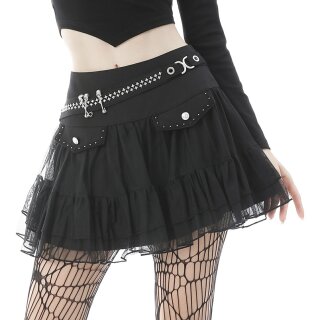 Dark In Love Mini Skirt - Safety Skulls