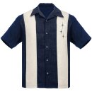 Steady Clothing camicia da bowling - Three Star Dark Blue