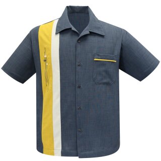 Steady Clothing Vintage Bowling Shirt - The Arthur Charcoal