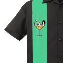 Steady Clothing Vintage Bowling Shirt - Martini Girl Black Mint S