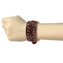 The Rock Shop Leather Wristband - Double Weaved X Braids Brown