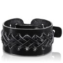 The Rock Shop Leather Wristband - Double Weaved X Braids...
