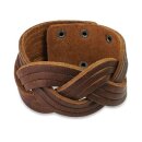 The Rock Shop Leather Wristband - Triple Cut Weaves Brown