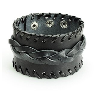 The Rock Shop Bracelet en cuir - Wide Weaved Noir