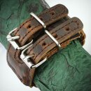 The Rock Shop Bracelet en cuir - Triple Weaved Double Buckle Brun