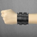 The Rock Shop Leather Wristband - Double Buckle Black