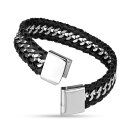 The Rock Shop Leather Wristband - Centered Chain