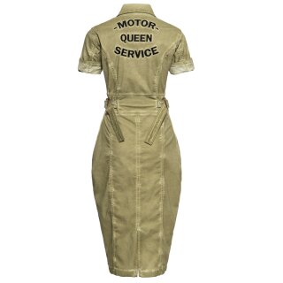 Queen Kerosin Workwear Kleid - Motor Service Olive