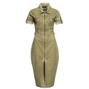 Queen Kerosin Workwear Dress - Motor Service Olive