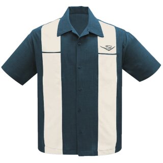 Steady Clothing Chemise de Bowling - Classic Cruising Teal/Cream