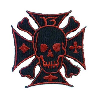 Rock Daddy Patch - Crossed Skull Red