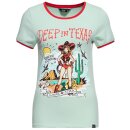 Queen Kerosin Ringer T-Shirt - Deep In Texas Mint
