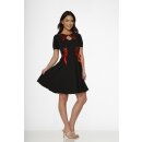Orchid Bloom Swing Kleid - Vintage Witch Red