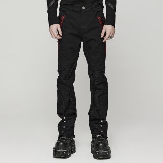 Punk Rave Jeans Trousers - Araneae Black-Red