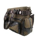 Banned Handbag - Steampunk Shoulder Bag Brown Stripes
