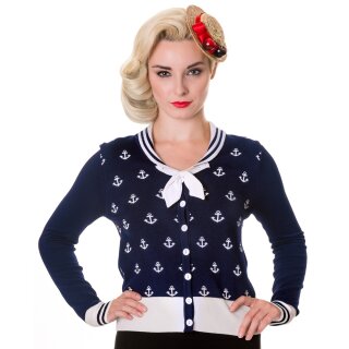 Banned Cardigan - Anchors Away Blue XL