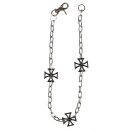 Wallet Chain - Three Titanium Grey Iron Crosses