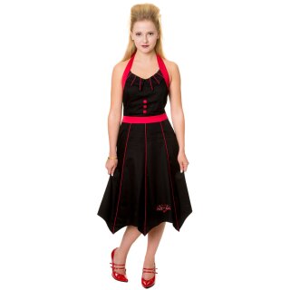 Banned Neckholder Kleid - Fledermaus Rot XL