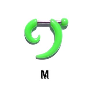 Finto piercing a Spiral di dimensioni M verde