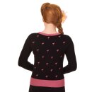 Banned Cardigan - Golden Touch Flamingo Black