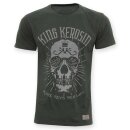 T-Shirt King Kerosin - More Revs Per Life Skull Vert olive