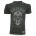 King Kerosin T-Shirt - More Revs Per Life Skull Olive Green