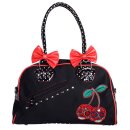 Banned Handbag - Cherry Skulls Polka Dot