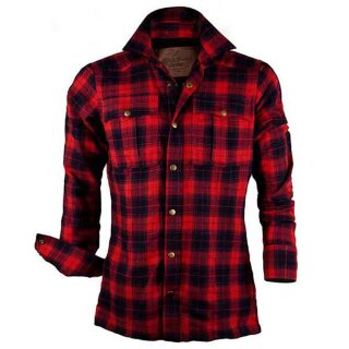 Camicia a maniche lunghe King Kerosin Kevlar Lumberjack Shirt - Camicia a quadri rosso-nero XXL