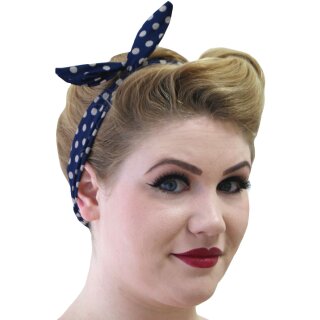 Banned Haarband - Polka Dot Tiffany Blau