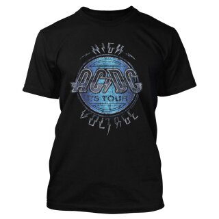 T-Shirt AC/DC - Bleu électrique haute tension 75 tours