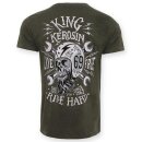 T-shirt King Kerosin - Live Free, Ride Hard Vintage Olive...