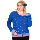 Banned Cardigan - Close Call Anchor Blue