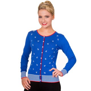 Banned Cardigan - Close Call Anchor Blue S