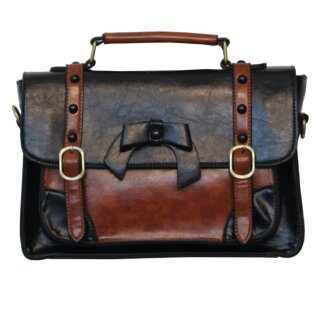 Banned Handbag - Leather Bow Black