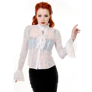Banned Blouse Lace Shirt - Gothic Key Beige-White 3XL