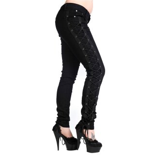 Banned Skinny Jeans Hose - Corset Style Schwarz XS