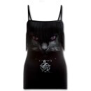Spiral Fringed Top - Black Cat Camisole XXL