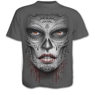 Spiral T-Shirt - Death Mask Grau S